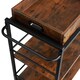 image 7 of Drinks Trolley Worcester - 3 shelves and removable tray, 4 swivel castors with parking brake | Brown | Industrial wood dark, rustic | 65 x 41,50 x 87 cm | 1