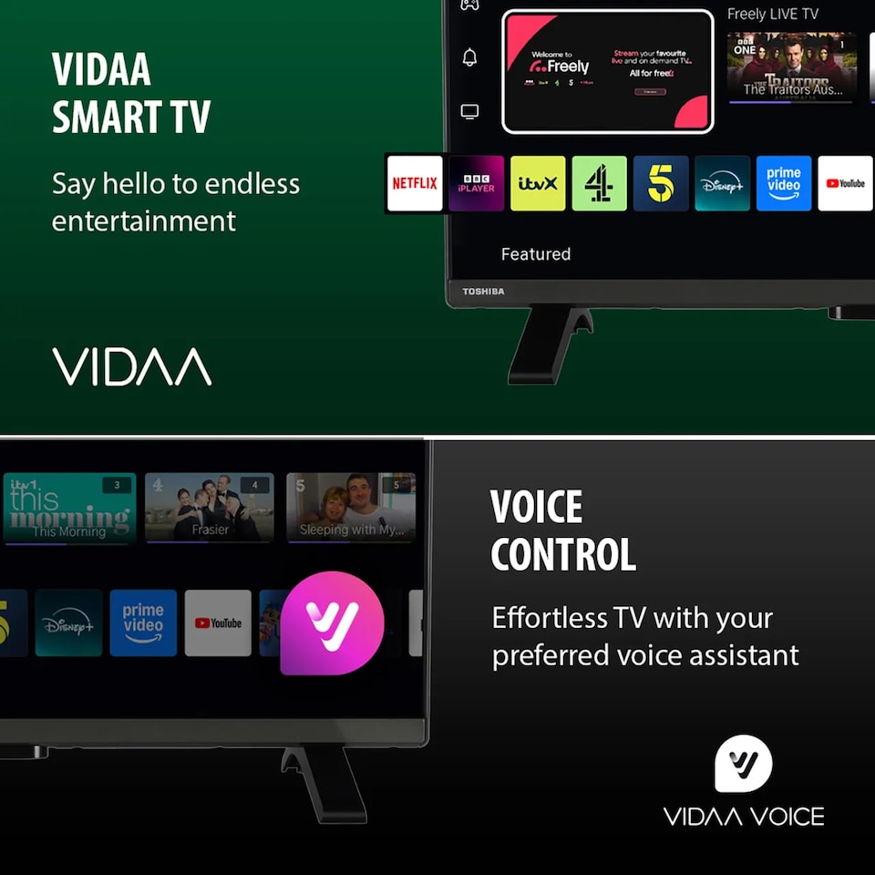 image 1 of Toshiba 24" Inch HD Ready HDR10 VIDAA Freely Smart TV - 24WV2553DB