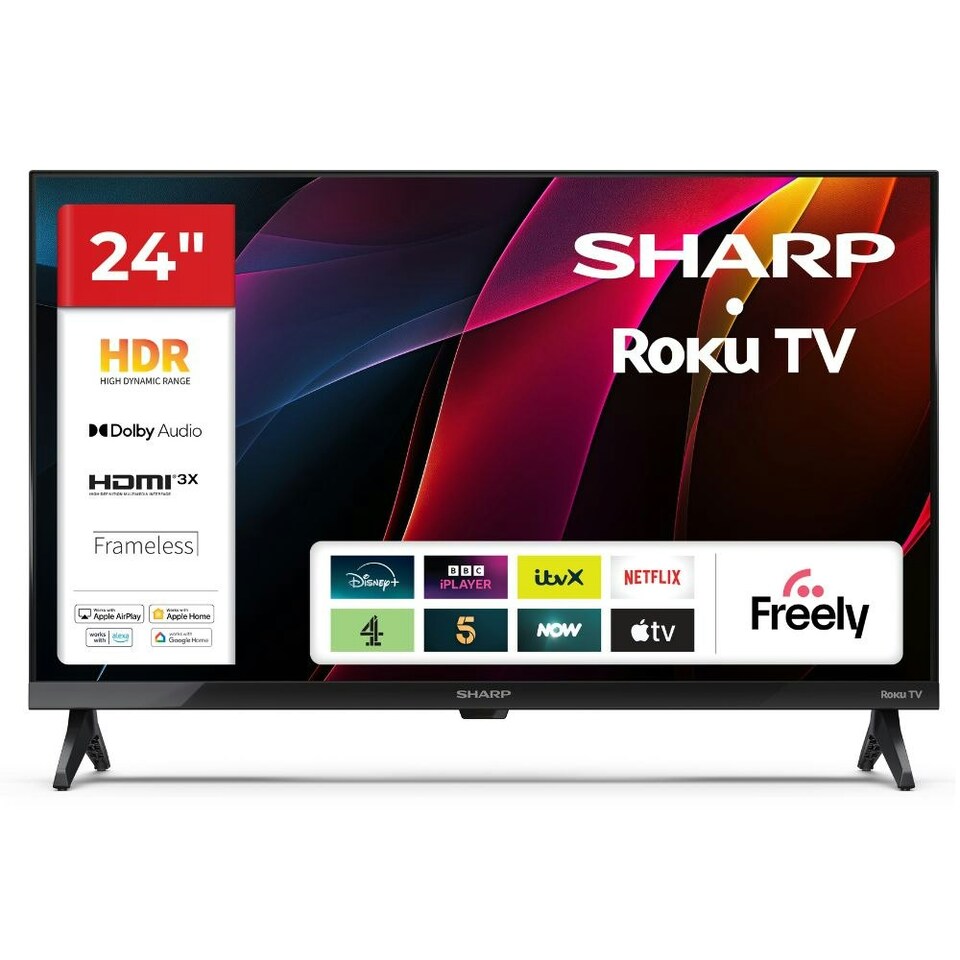 image 1 of SHARP 24HD2225K 24 Inch HD Roku Smart TV with Freely