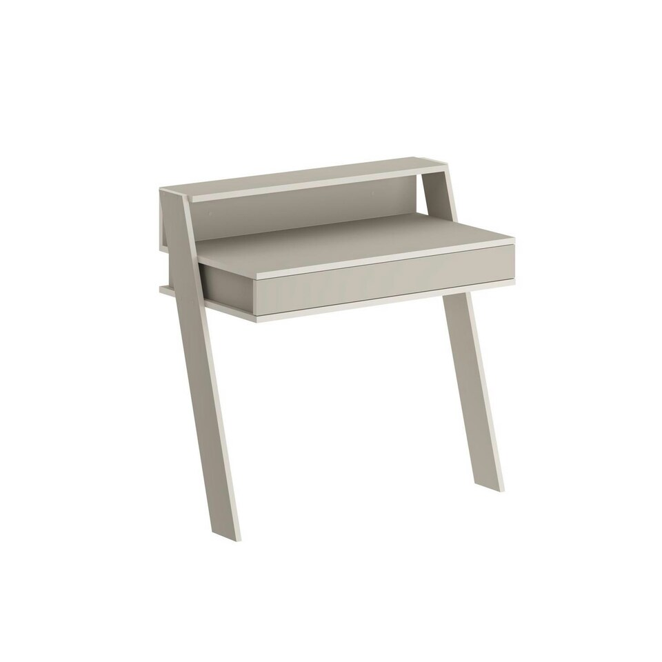 image 1 of Cowork Modern Desk Sandstone Wall Mounted With Drawer 94cm Wide Grey