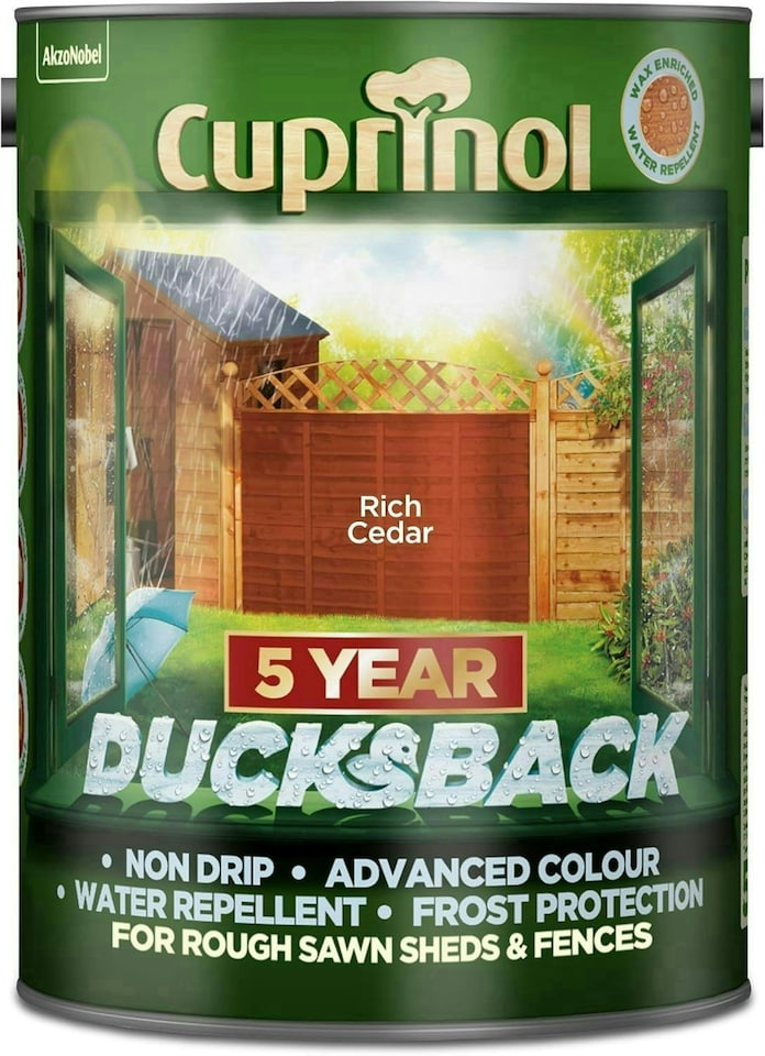 image 1 of Cuprinol Ducksback 5L Paint Rich Cedar