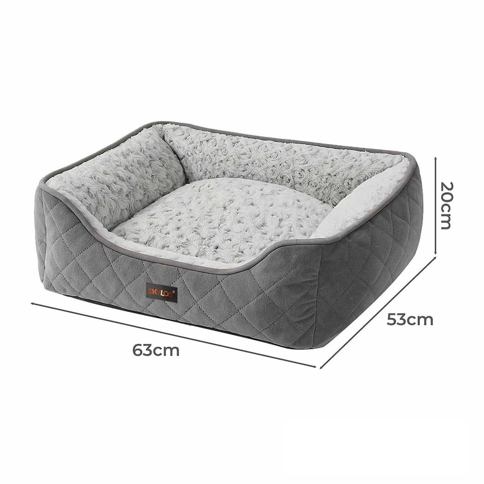 image 1 of Skylos Pet Dog Cat Calming Bed Mat Comfy Puppy Fluffy Cushion Plush Washable Grey | Grey | Medium