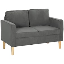 HOMCOM 2 Seater Sofa with Under Seat Storage for Small Spaces Grey Grey
