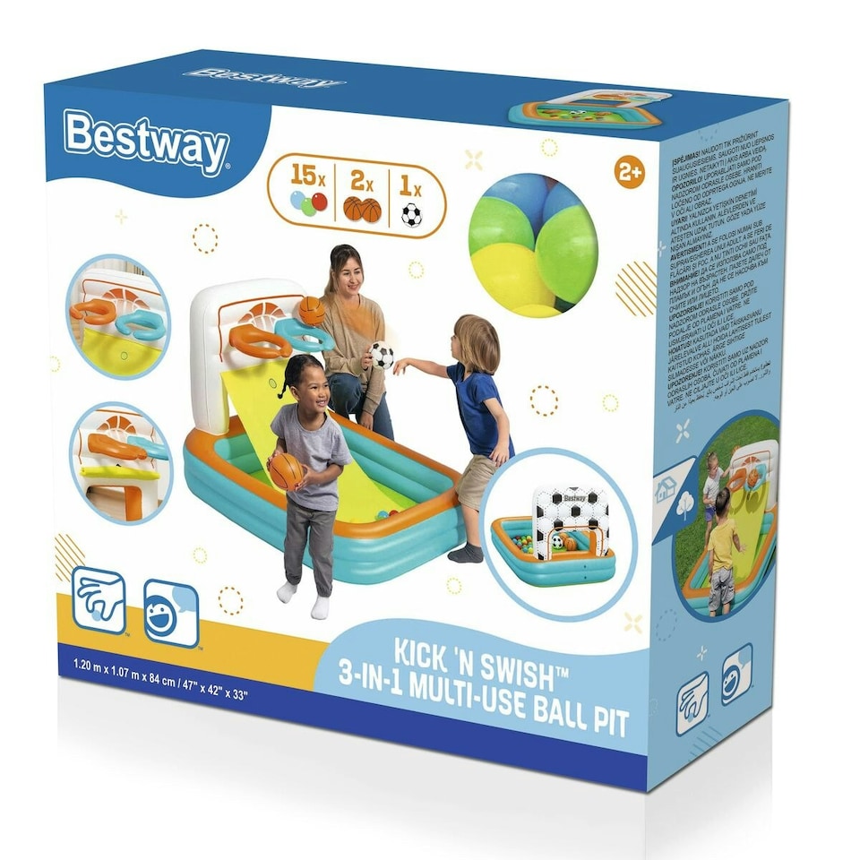 image 1 of Bestway Inflatable Kids Pool with Baskets, Balls 120x107x84 cm +2 Years Garden 52728