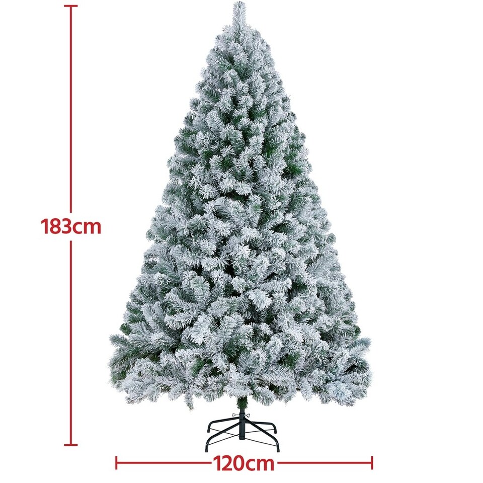 image 1 of Yaheetech Flocked Artificial Christmas Tree with Foldable Stand