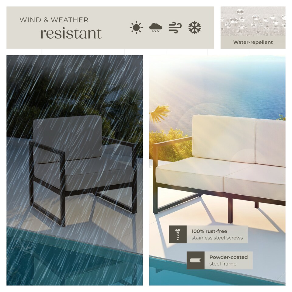 image 1 of Garden Furniture Comosa - for 7 people, XXL padding, 2 sofas, 1 armchair