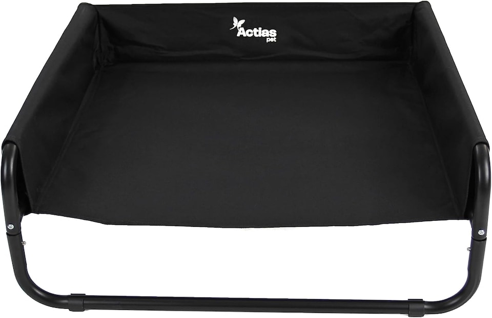 image 1 of Actiaspet Elevated Dog Bed Steel Frame Raised Pet Cot Black or Grey (Black, Medium)