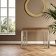 image 1 of Organic Luxurious Console Table With Onyx Stone Top, Sturdy Console Table, Versatile Design Modern Table Cream