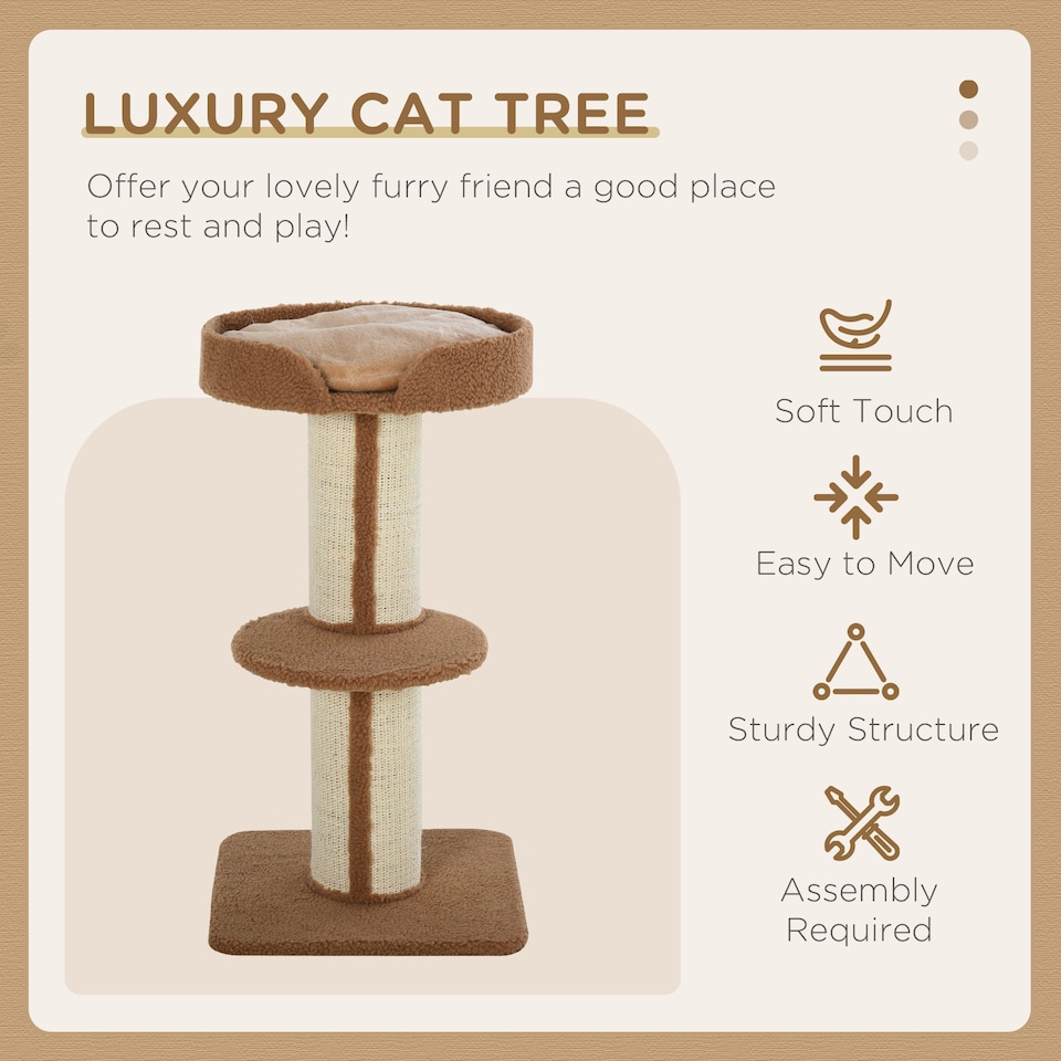 image 1 of PawHut 91cm Scratching Posts Cat Tree Activity Centre for Indoor Cats