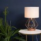 image 3 of ValueLights Modern Copper Metal Basket Cage Touch Table Lamp With White Shade