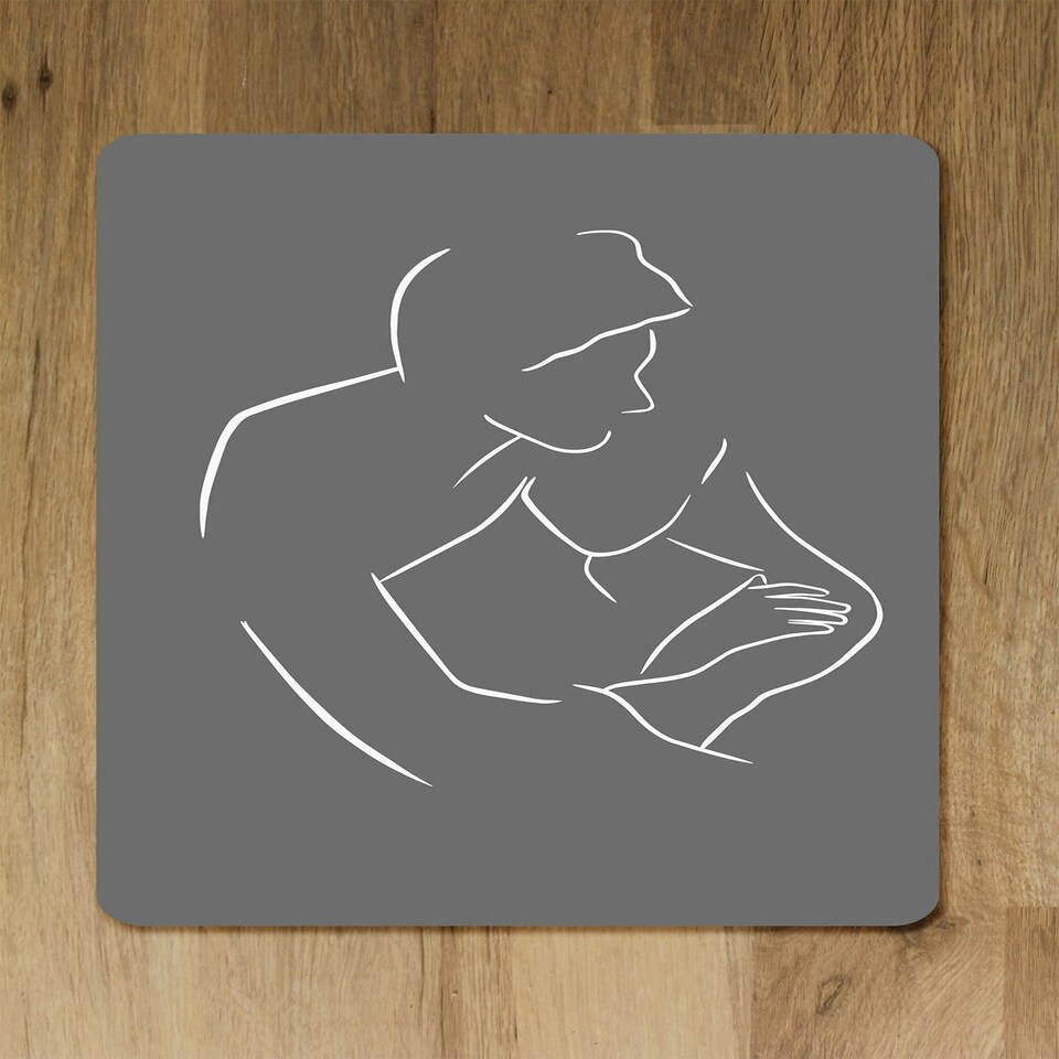 image 1 of Drawing of a couple in one line (Placemat & Coaster Set)