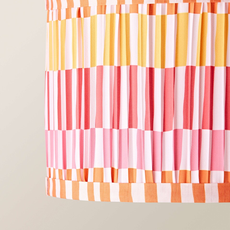 image 1 of ValueLights Rae Small Stripe Multicolour Pleat Shade and Bulb