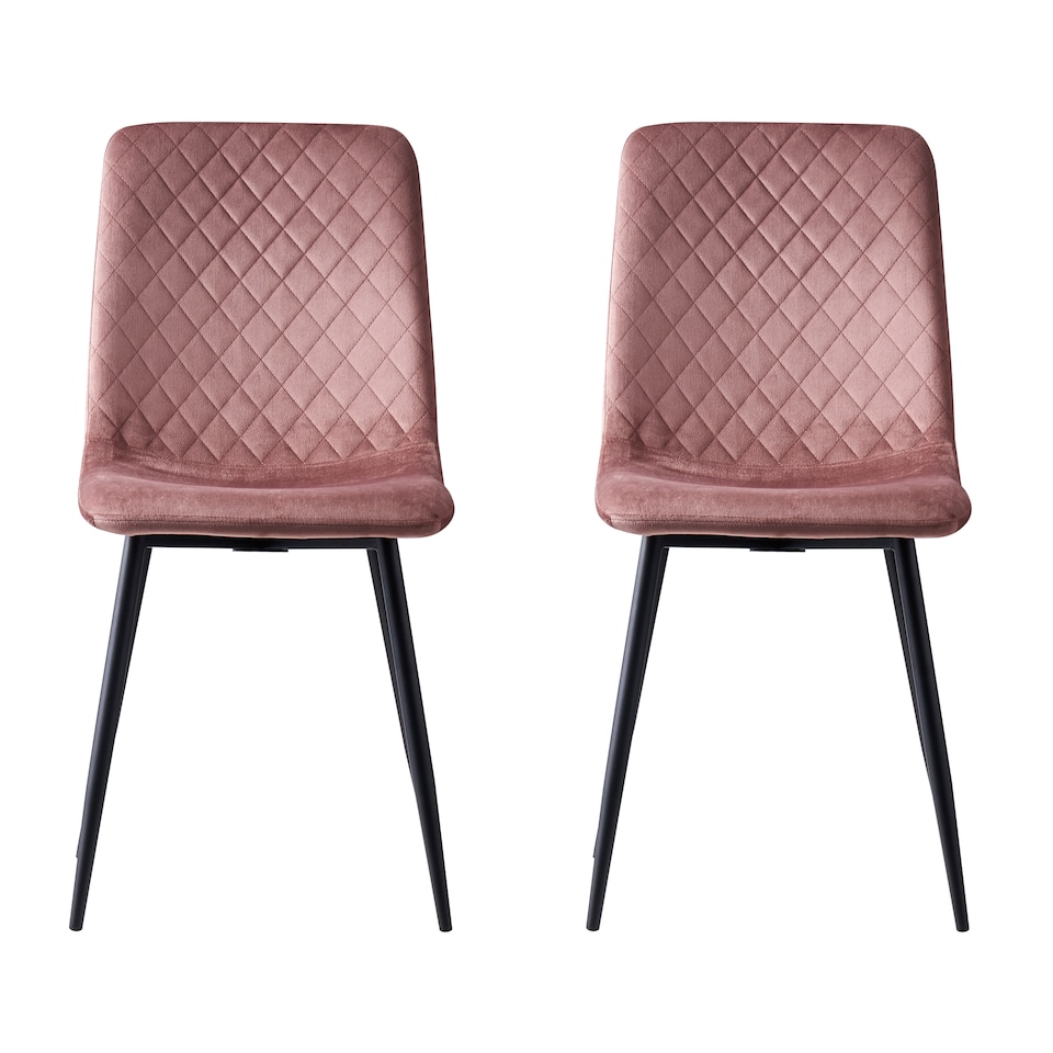 image 1 of Dining Chairs Velvet Fabric Lexi Set of 4 Pink by MCC