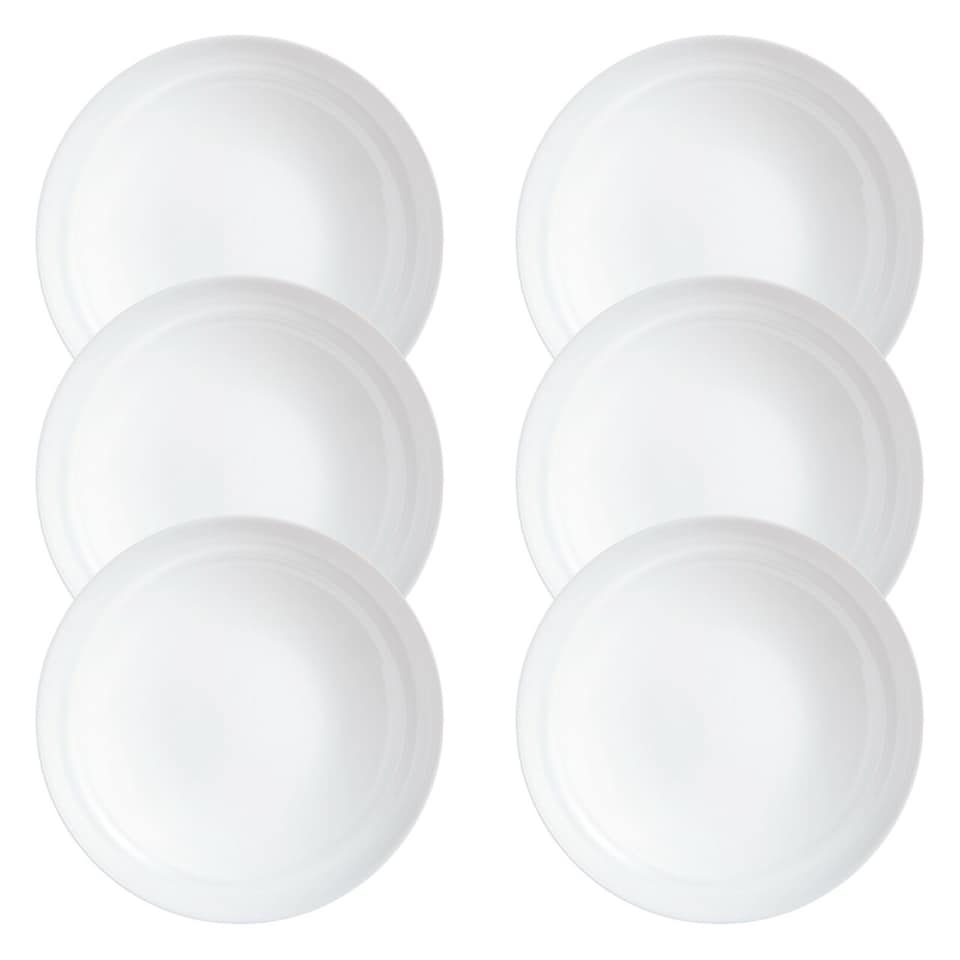 image 1 of Set of 6 Luminarc Black & White Soup Bowl | White | 1