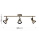 image 4 of ValueLights Brunel 3 Way Gold Ceiling Bar Spotlight | Gold