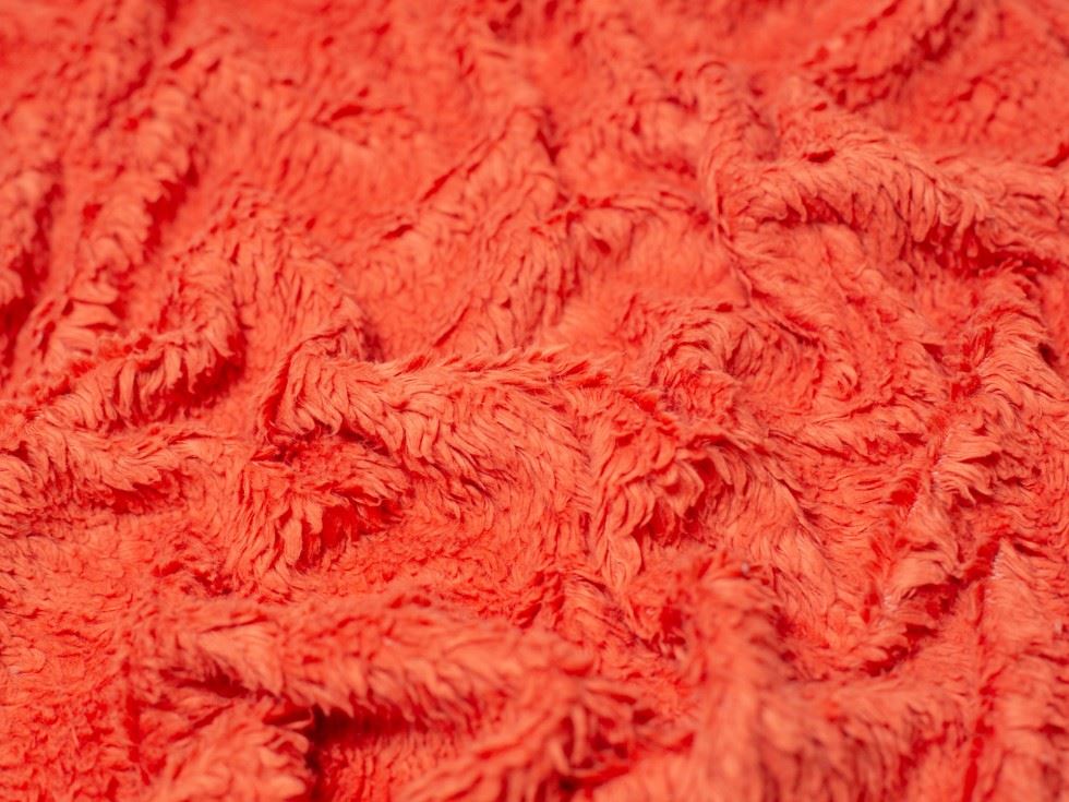 Minerva Core Range Orange Cotton Sherpa Fleece Fur Fabric for Dressmaking, Toy Making, 150cm / 59" Wide - per metre