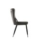 image 3 of Single New York Modern Velvet Dining Chair with High Back, Black Metal Legs Grey | Silver End Tips