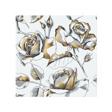 Golden Roses Splash Back | White