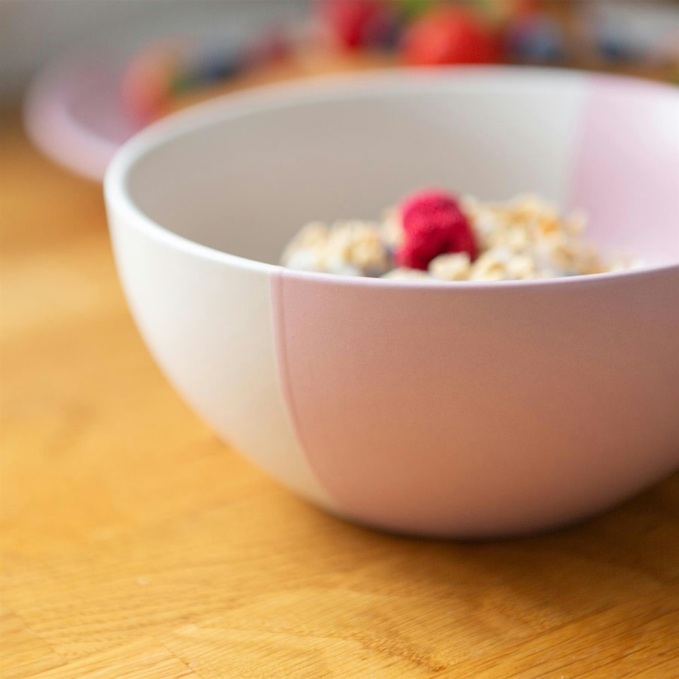 image 1 of Nicola Spring Dipped Stoneware Cereal Bowls - 16.5cm - Dusty Pink - Pack of 4 Pink