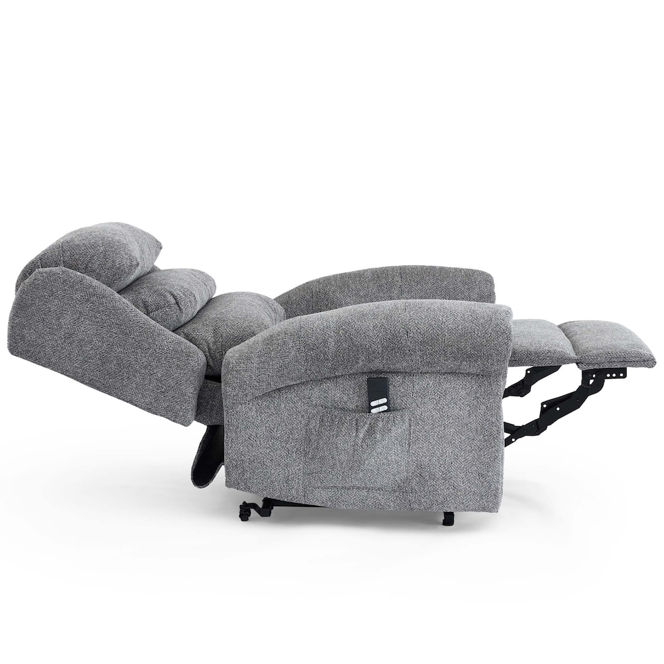 image 1 of Belvoir Grey Fabric Dual Motor Mobility Rise Recliner Chair | Grey | Grey | One Size