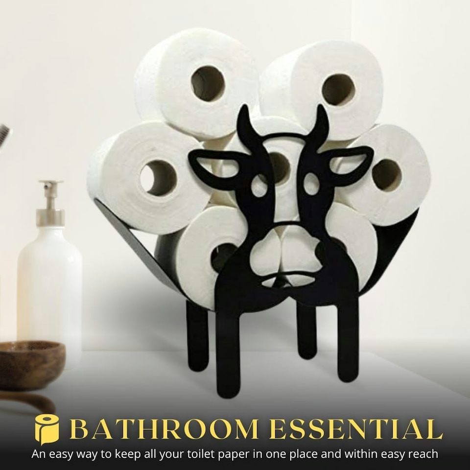 image 1 of Marco Paul Cow Toilet Roll Holder Novelty Animal