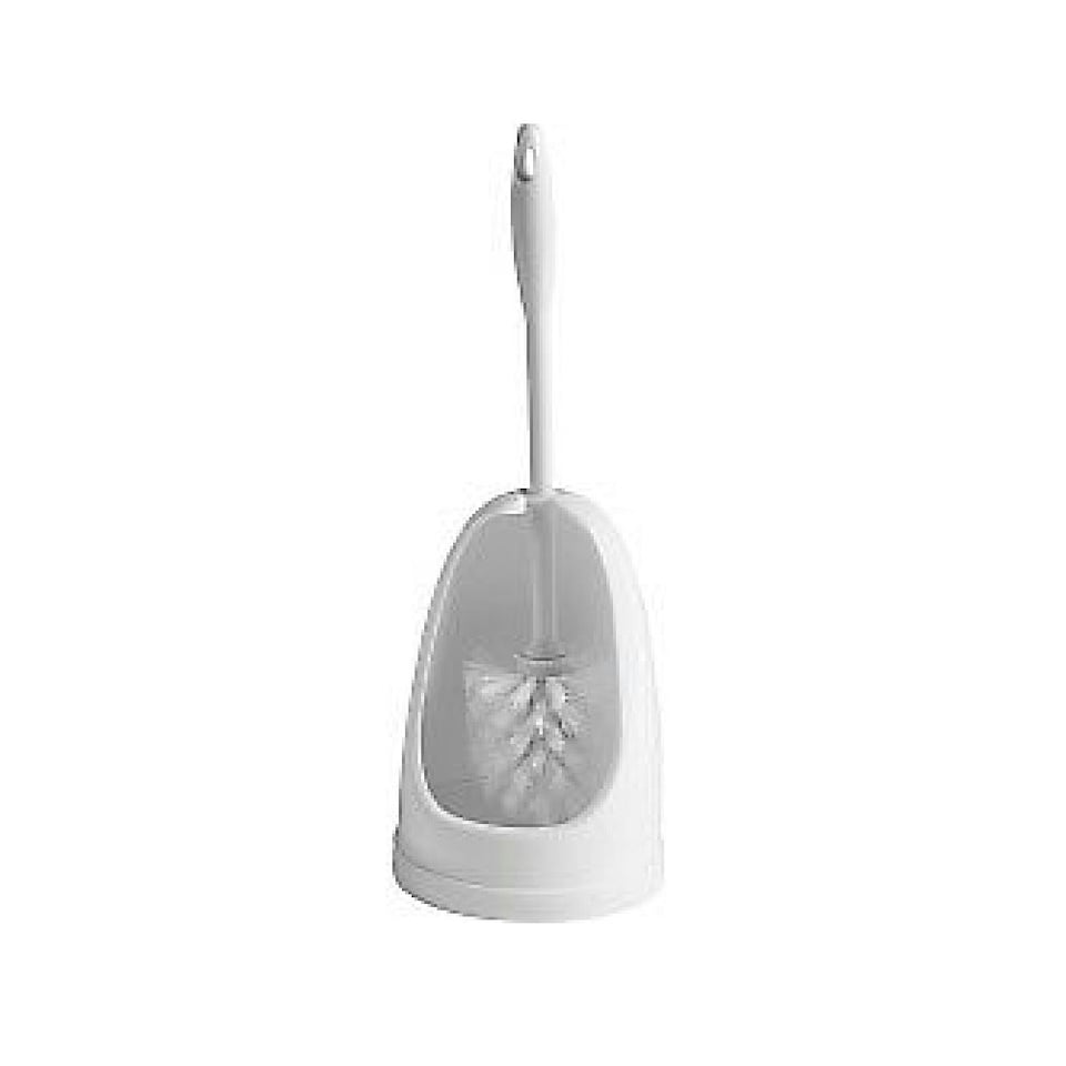 SupaHome Toilet Brush & Holder - White - 12.5cm
