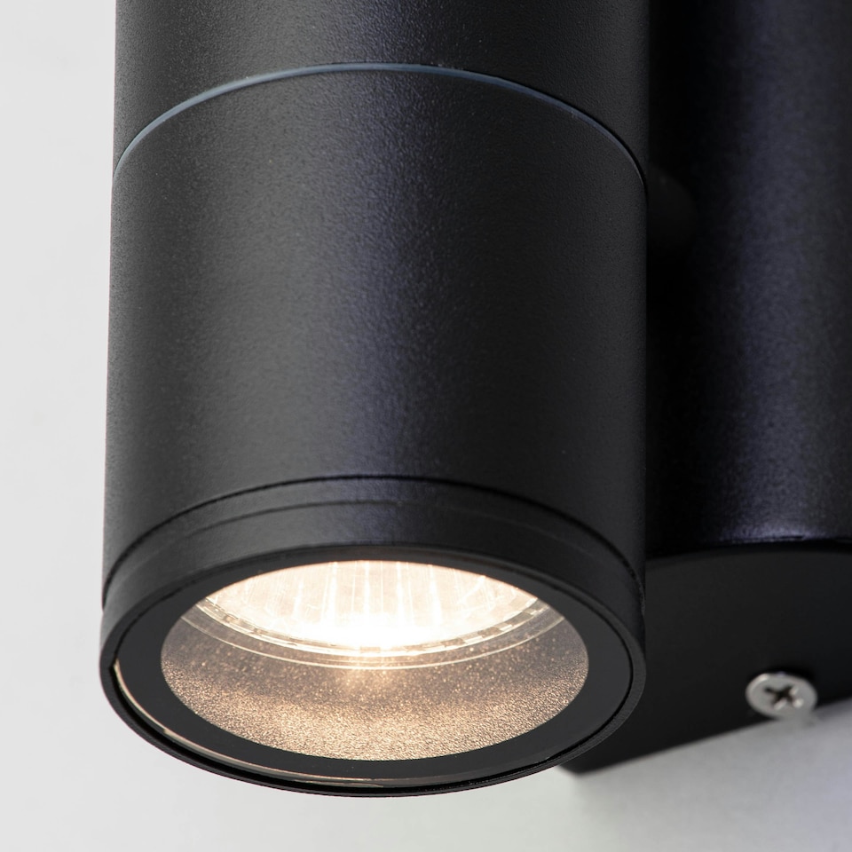 image 1 of BHS Delting Up or Down Outdoor Wall Light, Black