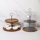 image 2 of 8pc Serveware Set with Appetiser Two-Tier Serving Dome and Appetiser Two-Tier Serving Set with 6x Bowls Clear