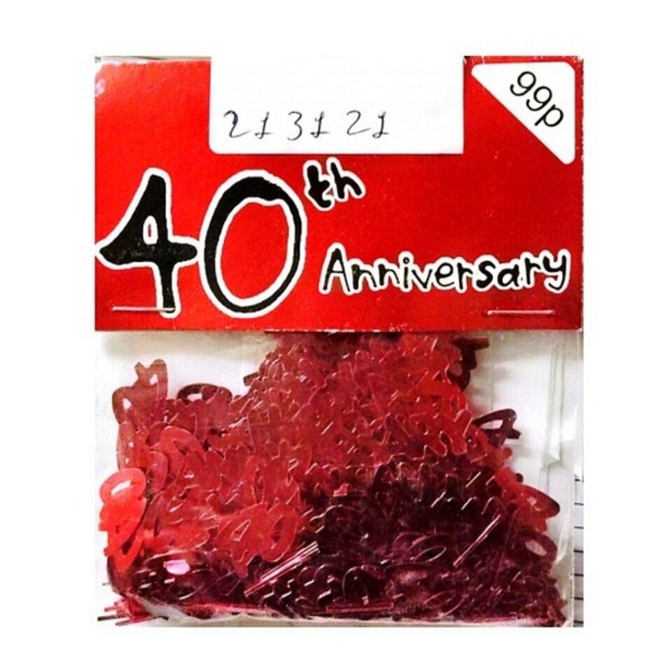40th Anniversary Confetti - Red - One Size