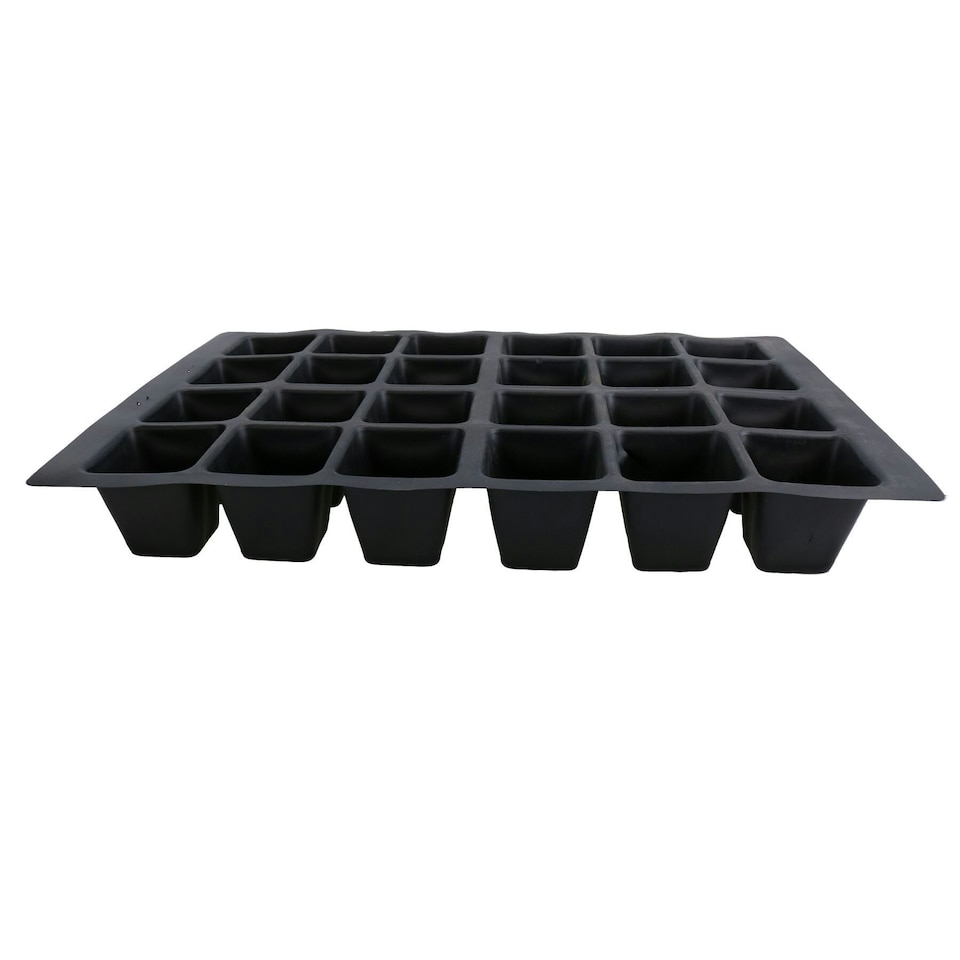 image 1 of 24 Cell Plant Trays Bedding Plant Pack Plastic Inserts Seed Tray Pots- 6 Trays Black
