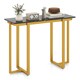 image 1 of COSTWAY Console Table Faux Marble Entryway Table Gold