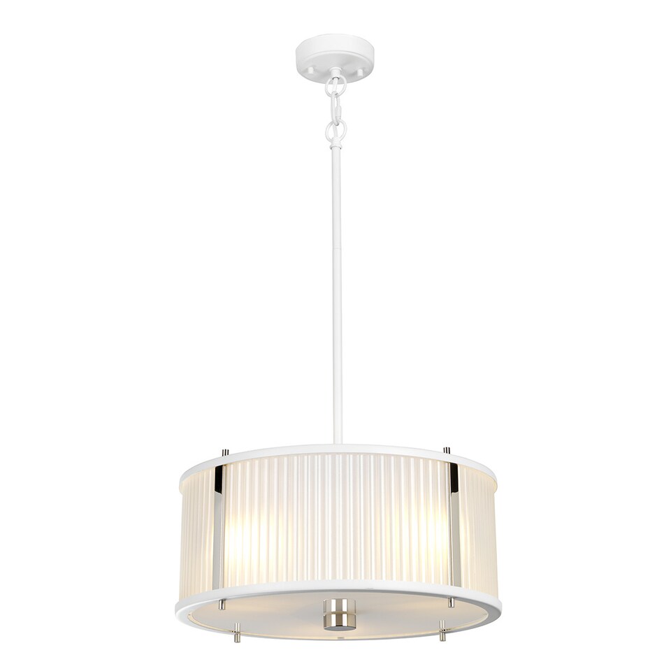 image 1 of Corona Cylindrical 3 Light Pendant, White Polished Nickel