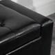 image 7 of HOMCOM PU Leather Storage Ottoman Bench Storage Chest Tufted Ottoman Cube with Flipping Top 92L x 40W x 40H cm Black