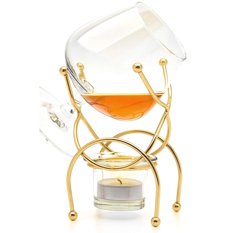 image 1 of Bar Orignale Brandy Warmer Set Deluxe Gold