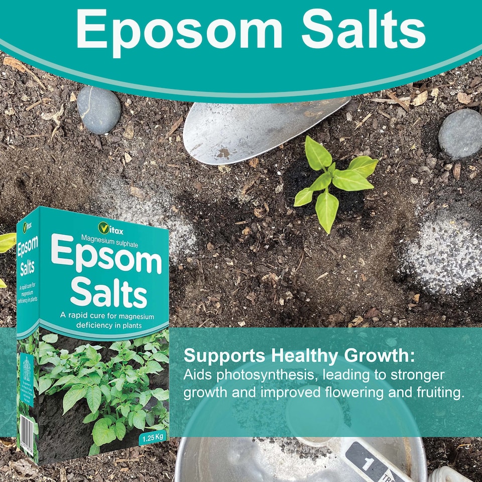 image 1 of Vitax Epsom Salts 1.25kg Fast Acting Magnesium Feed for Gardens & Houseplants