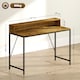 image 7 of HOMCOM Computer Table with LED Lights, Gaming Desk with Shelf, Rustic Brown