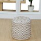 image 2 of Homescapes Sierra Natural Diamond Pattern Jute Circular Bean Filled Pouffe - 45 cm