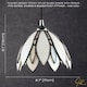 image 5 of Floral Petal Themed White Stained Glass Tiffany Pendant Lamp Shade with Beads | White | White | 1