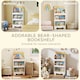 image 7 of AIYAPLAY Kids Bookshelf, 3 Tier Children Bookcase, Bear Theme Toddler Space-Saving Bookcase for Living Room, Kids Room, Playroom, White