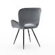 image 4 of Set of 2 Lily Modern Velvet Dining Chair Padded Seat Metal Legs Kitchen (Grey) | Grey | Grey | One Size