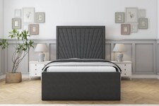 Sloomy Somerset Graphite Dumfries Deep-Sided Bed Frame With 50" Upholstered Headboard 3' Single