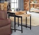 image 3 of Cosmo Industrial Nest of 2 Tables - Solid Mango Wood - L48.5 x W48.5 x H51 cm
