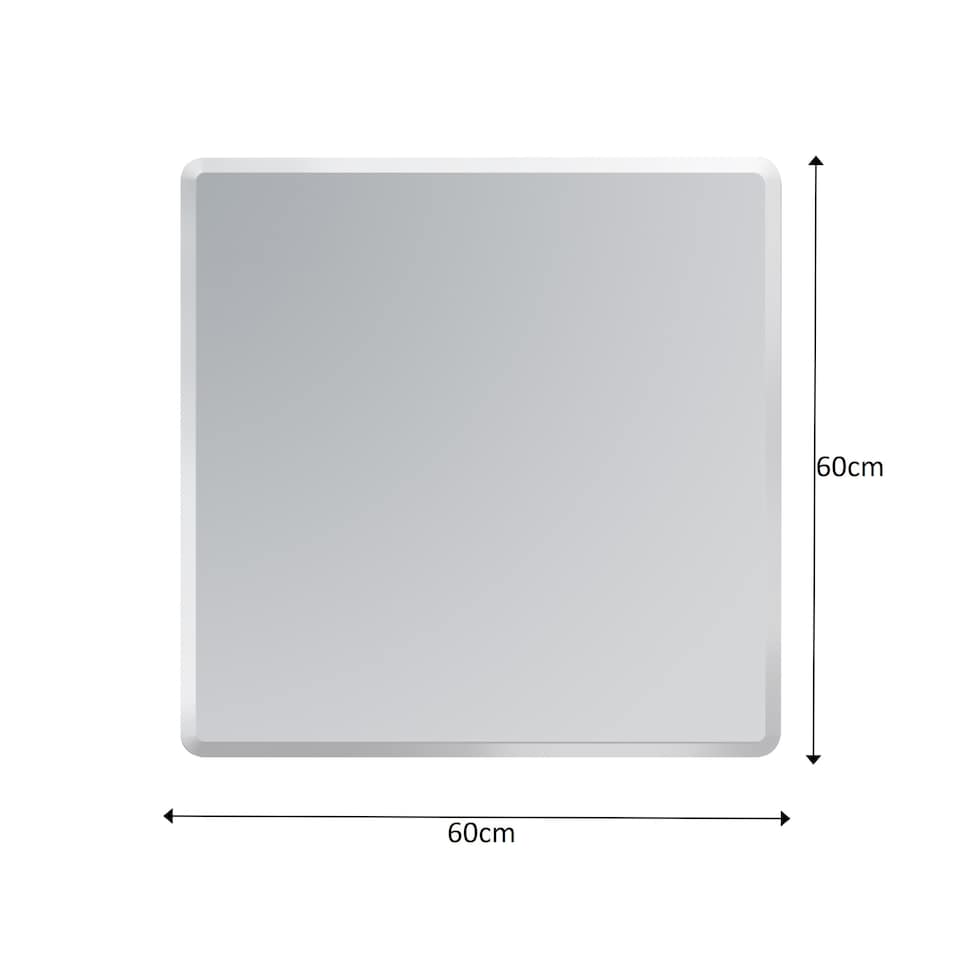 image 1 of Showerdrape Trafalgar Square Wall Mounted Frameless Bevelled Edge Bathroom Mirror 60 x 60cm | Chrome | Mirror | 1