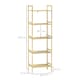 image 3 of HOMCOM 5-Tier Bamboo Bathroom Storage Shelf, Freestanding Shelving Unit with Adjustable Rack for Kitchen Bathroom Living Room, Natural Wood Finish