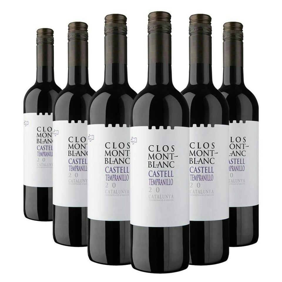 Case of 6 Clos Montblanc  Castell Tempranillo 75cl Red Wine