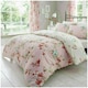 image 1 of VELVETIO Birdie Blossom Printed Duvet Cover Set Reversible Polycotton Beddings Pink | Double