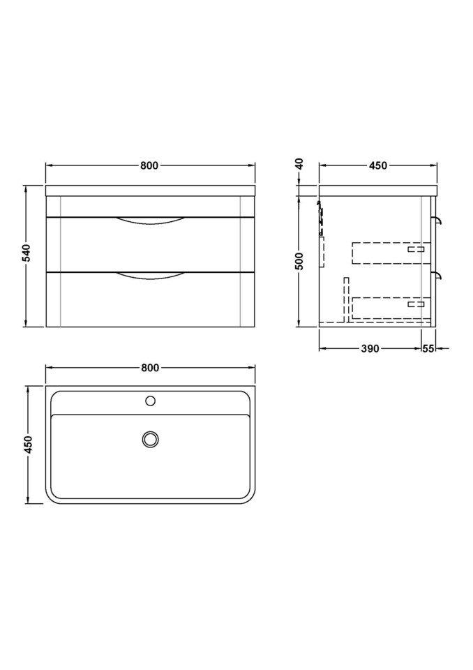 image 1 of Balterley Wave Contemporary Wall Hung 2 Drawer Bathroom Vanity Unit & Ceramic Basin | Green | Satin Green