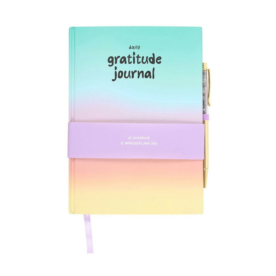 image 1 of Something Different Gratitude Amethyst Diary And Pen - Multicoloured - One Size