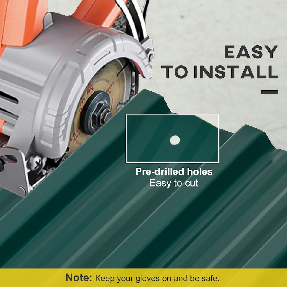 image 1 of Outsunny Pack of 12 Metal Roofing Sheets for Greenhouse, Dark Grey