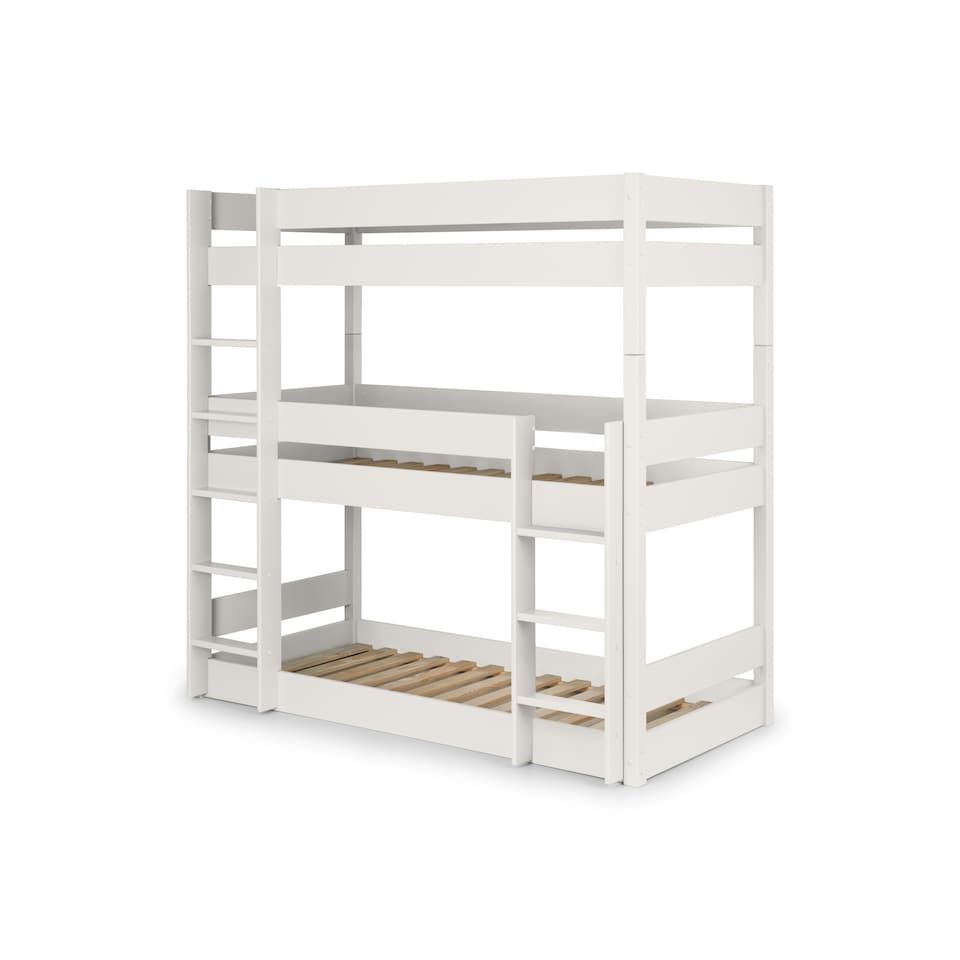 image 1 of Trio 90cm Single White 3 Tier Triple Bunk Bed